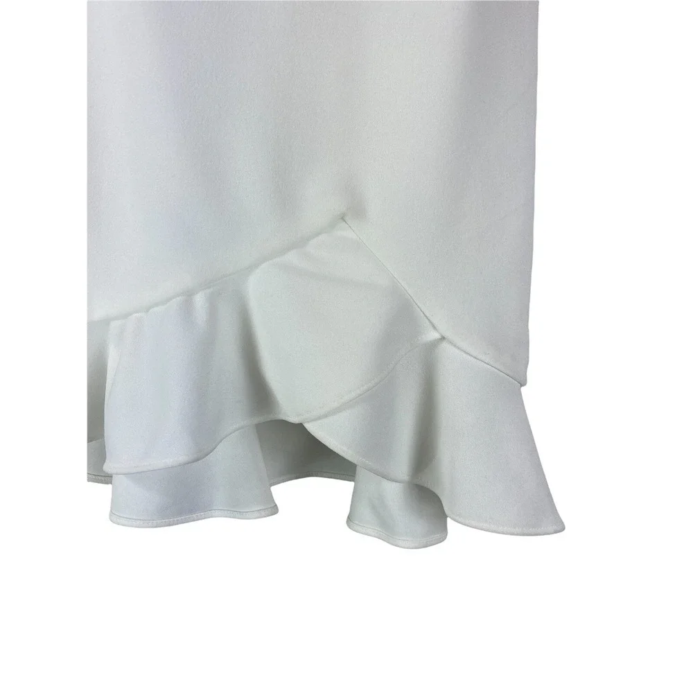 City Studio Size 9 Dress White Ruffle Preppy Comfy Stretchy Y2K Coquette